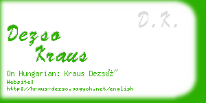 dezso kraus business card